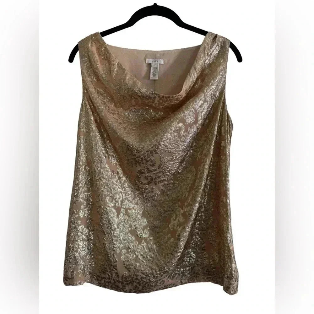 J Crew Silk and Metallic Sleeveless Top Size 2 - Picture 10 of 16